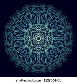 Round pattern flower mandala. circle floral ornament. Legend decorative vector illustration.