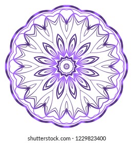 Round pattern flower mandala. circle floral ornament. Decorative illustration