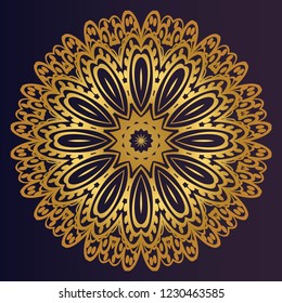 Round pattern flower mandala. circle floral ornament. Decorative illustration