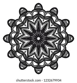Round pattern flower mandala. circle floral ornament. Legend decorative vector illustration.