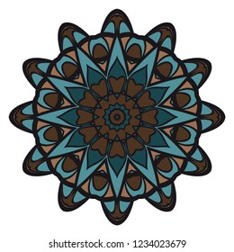 Round pattern flower mandala. circle floral ornament. Legend decorative vector illustration.