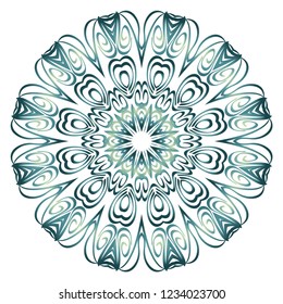 Round pattern flower mandala. circle floral ornament. Decorative illustration