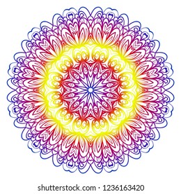 Round pattern flower mandala. circle floral ornament. Decorative illustration