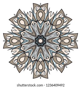 Round pattern flower mandala. circle floral ornament. Legend decorative vector illustration.