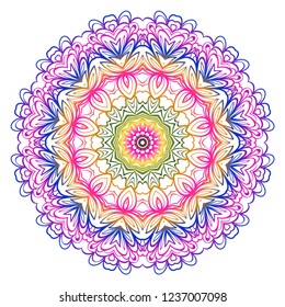 Round pattern flower mandala. circle floral ornament. Decorative illustration