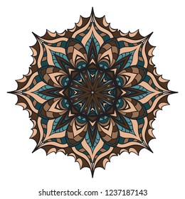 Round pattern flower mandala. circle floral ornament. Legend decorative vector illustration.