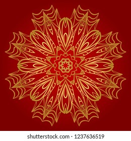 Round pattern flower mandala. circle floral ornament. Legend decorative vector illustration.