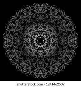 Round pattern flower mandala. circle floral ornament. Legend decorative vector illustration.