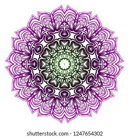 Round pattern flower mandala. circle floral ornament. Decorative illustration.