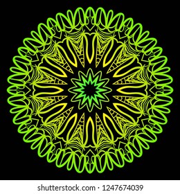 Round pattern flower mandala. circle floral ornament. Decorative illustration.