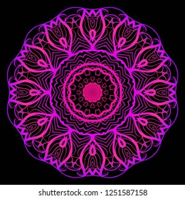 Round pattern flower mandala. circle floral ornament. Legend decorative vector illustration.