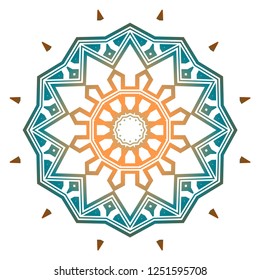 Round pattern flower mandala. circle floral ornament. Legend decorative vector illustration.