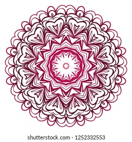 Round pattern flower mandala. circle floral ornament. Decorative illustration.