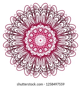 Round pattern flower mandala. circle floral ornament. Legend decorative vector illustration.