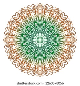 Round pattern flower mandala. circle floral ornament. Decorative illustration