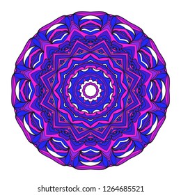 Round pattern flower mandala. circle floral ornament. Decorative illustration