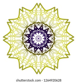 Round pattern flower mandala. circle floral ornament. Legend decorative vector illustration.