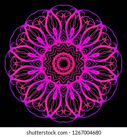 Round pattern flower mandala. circle floral ornament. Legend decorative vector illustration.