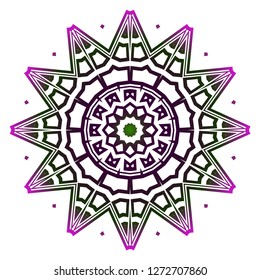 Round pattern flower mandala. circle floral ornament. Decorative illustration