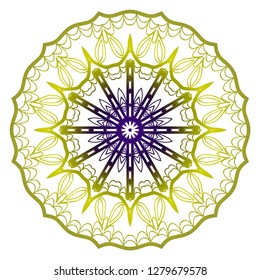 Round pattern flower mandala. circle floral ornament. Decorative illustration