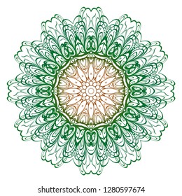 Round pattern flower mandala. circle floral ornament. Legend decorative vector illustration.