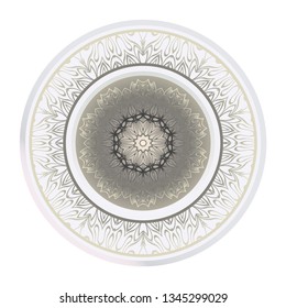 Round Pattern Flower Mandala. Circle Floral Ornament. Legend Decorative Vector Illustration.