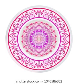 Round Pattern Flower Mandala. Circle Floral Ornament. Legend Decorative Vector Illustration.