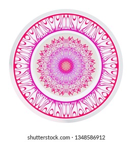 Round Pattern Flower Mandala. Circle Floral Ornament. Legend Decorative Vector Illustration.