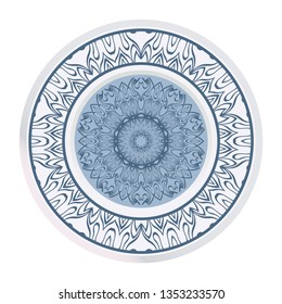 Round Pattern Flower Mandala. Circle Floral Ornament. Legend Decorative Vector Illustration.