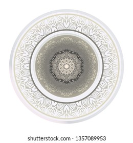 Round Pattern Flower Mandala. Circle Floral Ornament. Legend Decorative Vector Illustration.