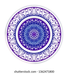 Round Pattern Flower Mandala. Circle Floral Ornament. Legend Decorative Vector Illustration.