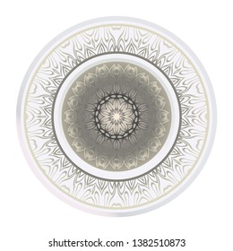 Round Pattern Flower Mandala. Circle Floral Ornament. Legend Decorative Vector Illustration.