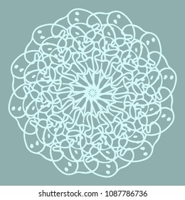 Round pattern. Lace ornament. Vector illustration.