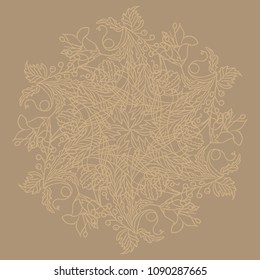 Round pattern. Lace ornament.Flowers. Vector illustration.