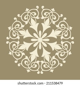 Round Pattern Mandala. Abstract design of Persian- Islamic-Turkish-Arabic vector circle floral ornamental border! 