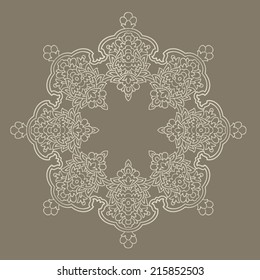 Round Pattern Mandala. Abstract design of Persian- Islamic-Turkish-Ara bic vector circle floral ornamental border! 