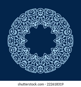 Round Pattern Mandala. Abstract design of Persian- Islamic-Turkish-Ara bic vector circle floral ornamental border! 