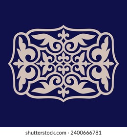 Round Pattern Mandala. Abstract design of Persian, Islamic, Turkish, Arabic vector circle floral ornamental border. Abstract Asian elements of the national pattern of the ancient nomads of the Kyrgyz