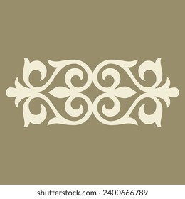 Round Pattern Mandala. Abstract design of Persian, Islamic, Turkish, Arabic vector circle floral ornamental border. Abstract Asian elements of the national pattern of the ancient nomads of the Kyrgyz