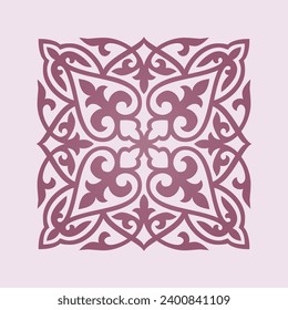 Round Pattern Mandala. Abstract design of Persian, Islamic, Turkish, Arabic vector circle floral ornamental border. Abstract Asian elements of the national pattern of the ancient nomads of the Kyrgyz