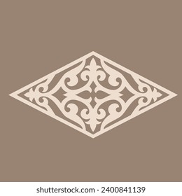 Patrón redondo Mandala. Diseño abstracto de la frontera ornamental floral de círculo vectorial persa, islámica, turca, árabe. Resumen de elementos asiáticos del patrón nacional de los antiguos nómadas de los kirguisos