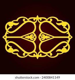 Round Pattern Mandala. Abstract design of Persian, Islamic, Turkish, Arabic vector circle floral ornamental border. Abstract Asian elements of the national pattern of the ancient nomads of the Kyrgyz