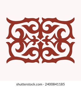 Round Pattern Mandala. Abstract design of Persian, Islamic, Turkish, Arabic vector circle floral ornamental border. Abstract Asian elements of the national pattern of the ancient nomads of the Kyrgyz