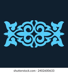 Rundmuster Mandala. Abstraktes Design der persischen, islamischen, türkischen, arabischen Vektorkreis Blumengrenze. Abstrakte asiatische Elemente Kasachstans