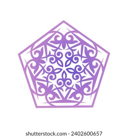 Round Pattern Mandala. Abstract design of Persian, Islamic, Turkish, Arabic vector circle floral ornamental border. Abstract Asian elements of Kazakh