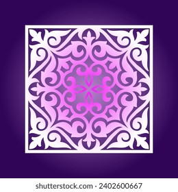 Round Pattern Mandala. Abstract design of Persian, Islamic, Turkish, Arabic vector circle floral ornamental border. Abstract Asian elements of Kazakh