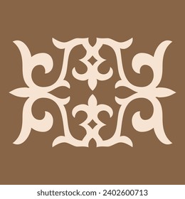 Round Pattern Mandala. Abstract design of Persian, Islamic, Turkish, Arabic vector circle floral ornamental border. Abstract Asian elements of Kazakh