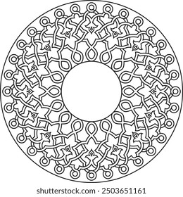 Round Pattern Mandala. Abstract design of Persian- Islamic-Turkish-Arabic vector circle floral ornamental border, Circular ornamental arabic symbols, Geometric logo template