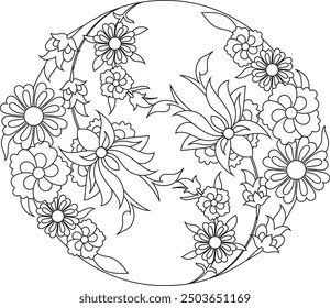 Round Pattern Mandala. Abstract design of Persian- Islamic-Turkish-Arabic vector circle floral ornamental border, Circular ornamental arabic symbols, Geometric logo template