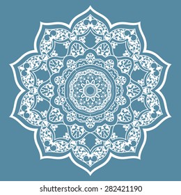 Round Pattern Mandala. Abstract design of Persian- Islamic-Turkish-Ara bic vector circle floral ornamental border! 